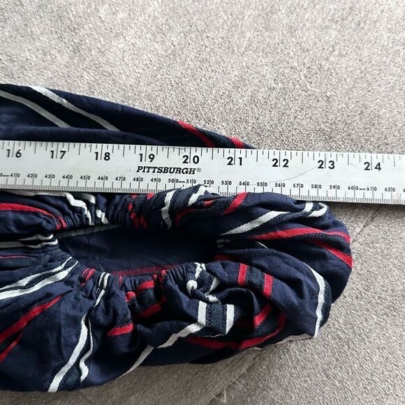 CAbi Striped Crew Neck Balloon LS Flag Blouse Womens M Blue Red White USA Flag - Picture 8 of 10